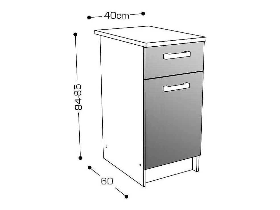 Vente-unique Cozinha Completa Com Bancada De Trabalho 180 Cm Natural E Preto - Trattoria* Móvel De Cozinha