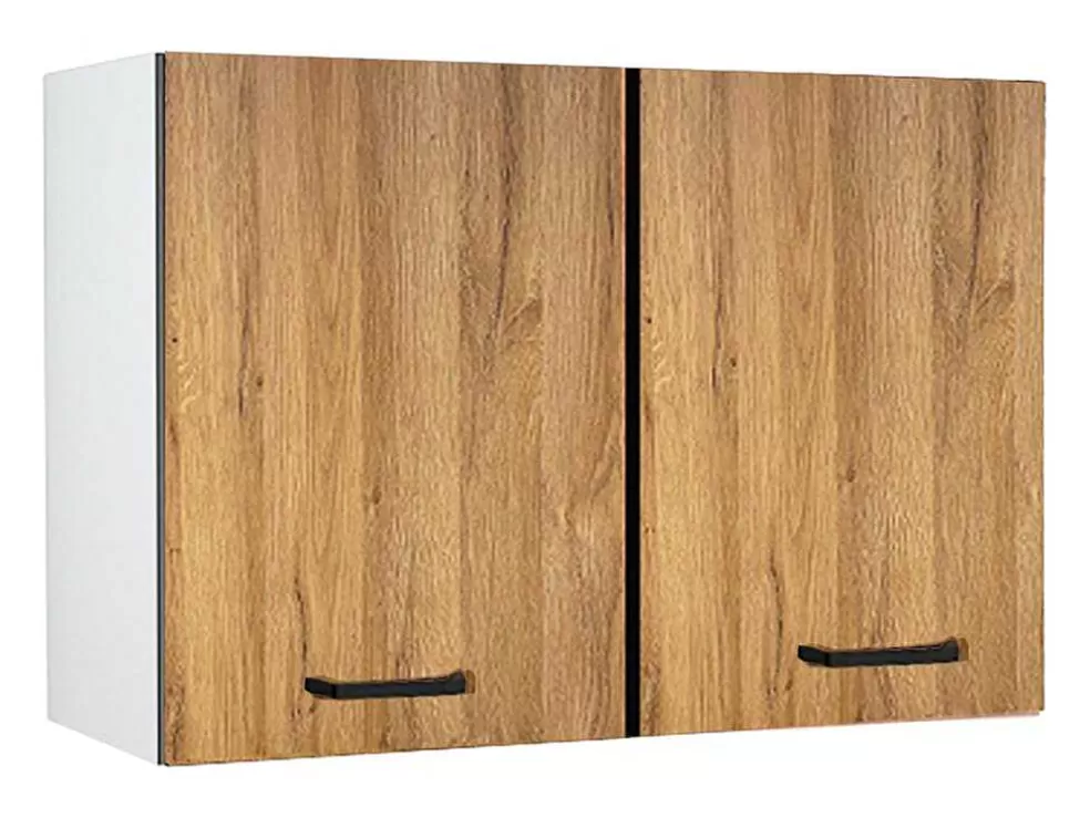 Vente-unique Cozinha Completa Com Bancada De Trabalho 180 Cm Natural E Preto - Trattoria* Móvel De Cozinha