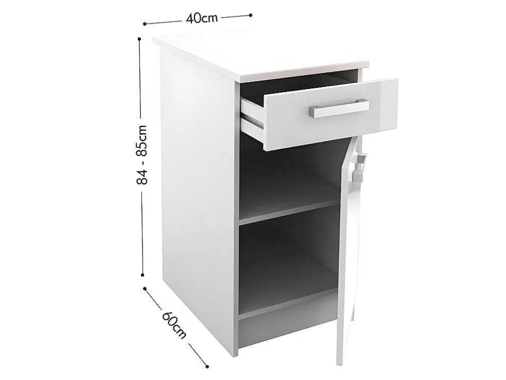 Vente-unique Cozinha Completa De 180 Cm Com 6 Compartimentos De Arrumação Cor Branco - Trattoria* Móvel De Cozinha