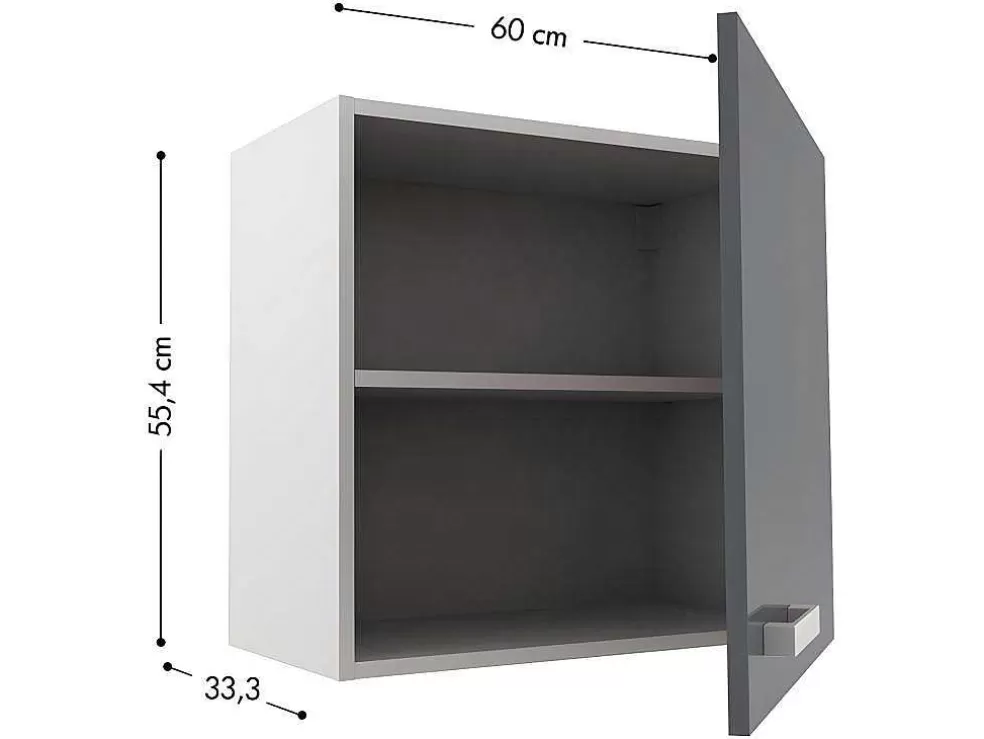 Vente-unique Cozinha Completa De 240 Cm Com 8 Compartimentos De Arrumação Cor Cinza E Branco - Trattoria* Promoções Sala