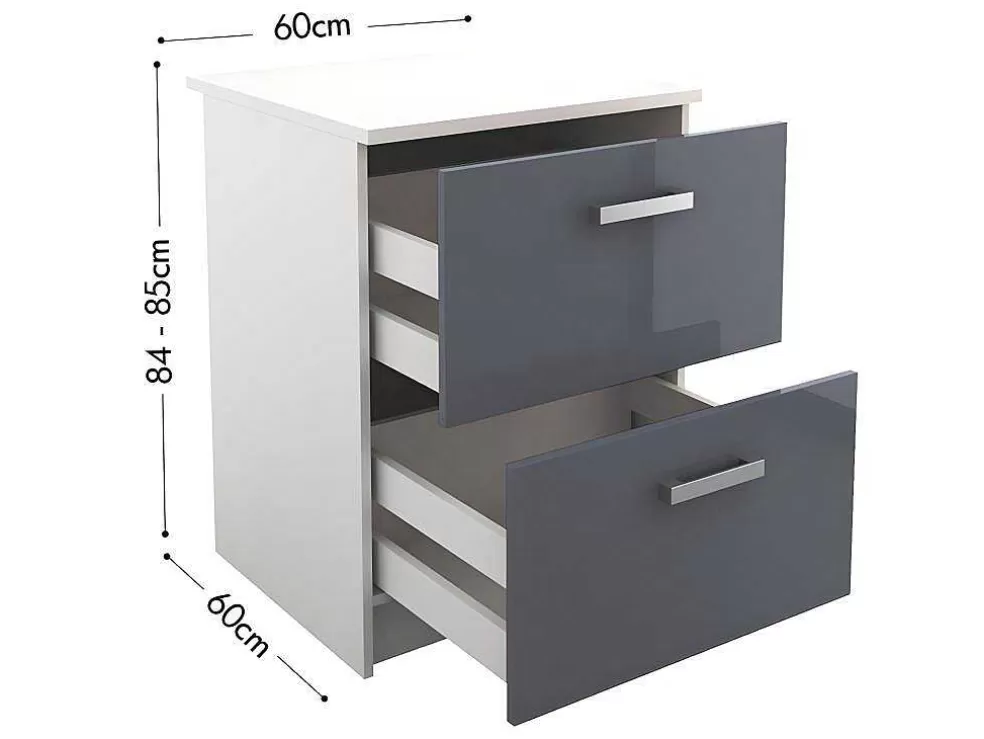 Vente-unique Cozinha Completa De 240 Cm Com 8 Compartimentos De Arrumação Cor Cinza E Branco - Trattoria* Promoções Sala