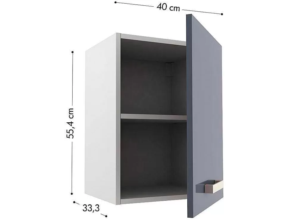 Vente-unique Cozinha Completa De Canto, 11 Elementos De Arrumação, Antracite E Branco - Trattoria* Móvel De Cozinha