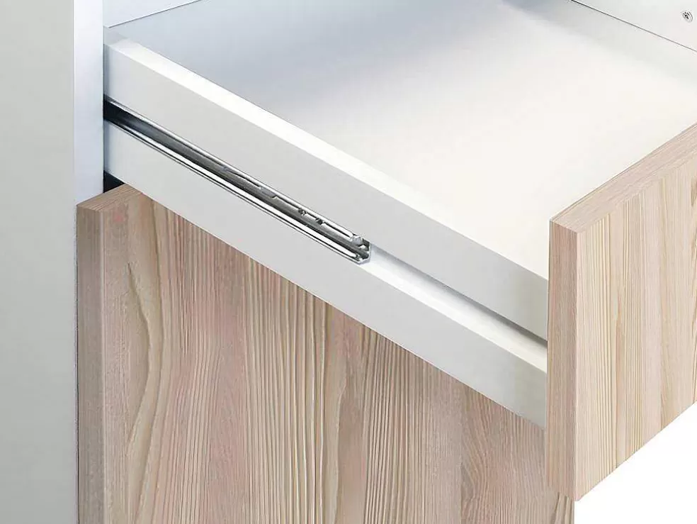 Vente-unique Cozinha Completa De Canto, 13 Elementos De Arrumação, Natural E Branco - Trattoria* Móvel De Cozinha