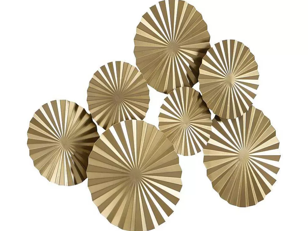 OZAIA Decoração De Parede Redonda Em Metal De C.118 X A.71 Cm Cor Dourado - June* Promoções Decoração