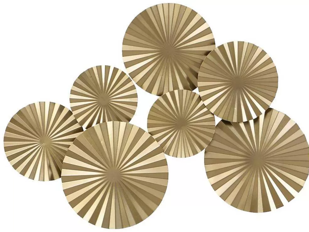 OZAIA Decoração De Parede Redonda Em Metal De C.118 X A.71 Cm Cor Dourado - June* Promoções Decoração