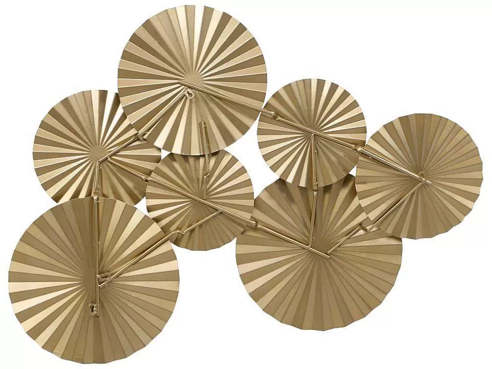 OZAIA Decoração De Parede Redonda Em Metal De C.118 X A.71 Cm Cor Dourado - June* Promoções Decoração