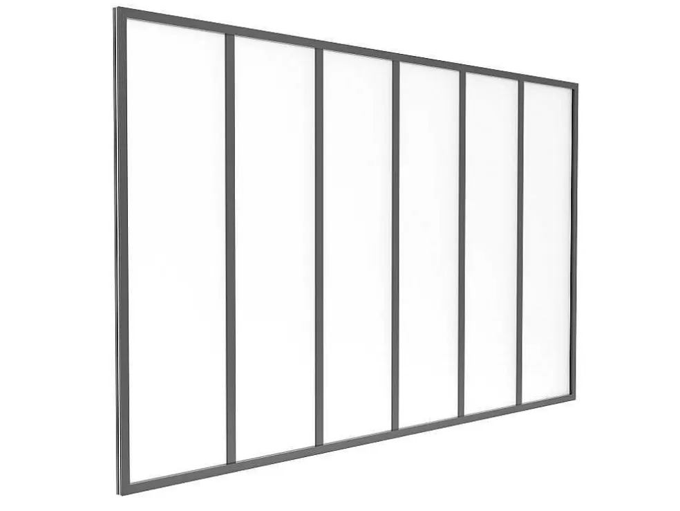 Vente-unique Divisória De Atelier Aluminio Termolacado E Vidro Fosco 180X105 Cm, Preto - Bayview* Divisória De Ambiente