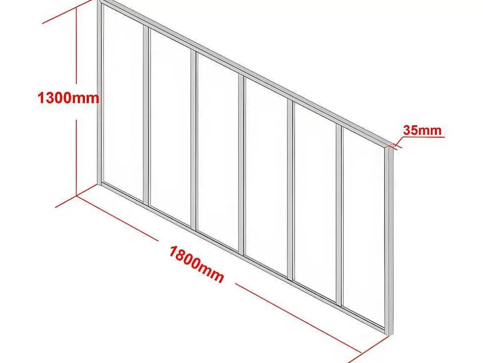 Vente-unique Divisória De Atelier Em Aluminio Termolacado Branco De 180X130 Cm - Bayview* Divisória De Ambiente