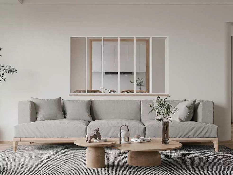 Vente-unique Divisória De Atelier Em Aluminio Termolacado Branco De 180X105 Cm - Bayview* Divisória De Ambiente
