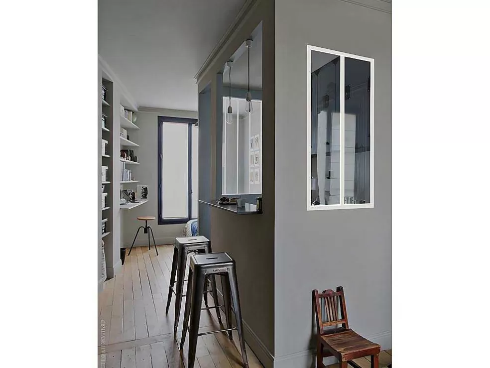 Vente-unique Divisória De Atelier Em Aluminio Termolacado Branco De 60X130 Cm - Bayview* Divisória De Ambiente