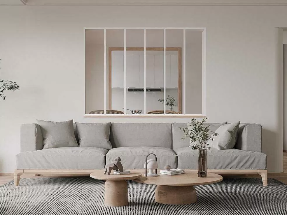 Vente-unique Divisória De Atelier Em Aluminio Termolacado Branco De 180X130 Cm - Bayview* Divisória De Ambiente
