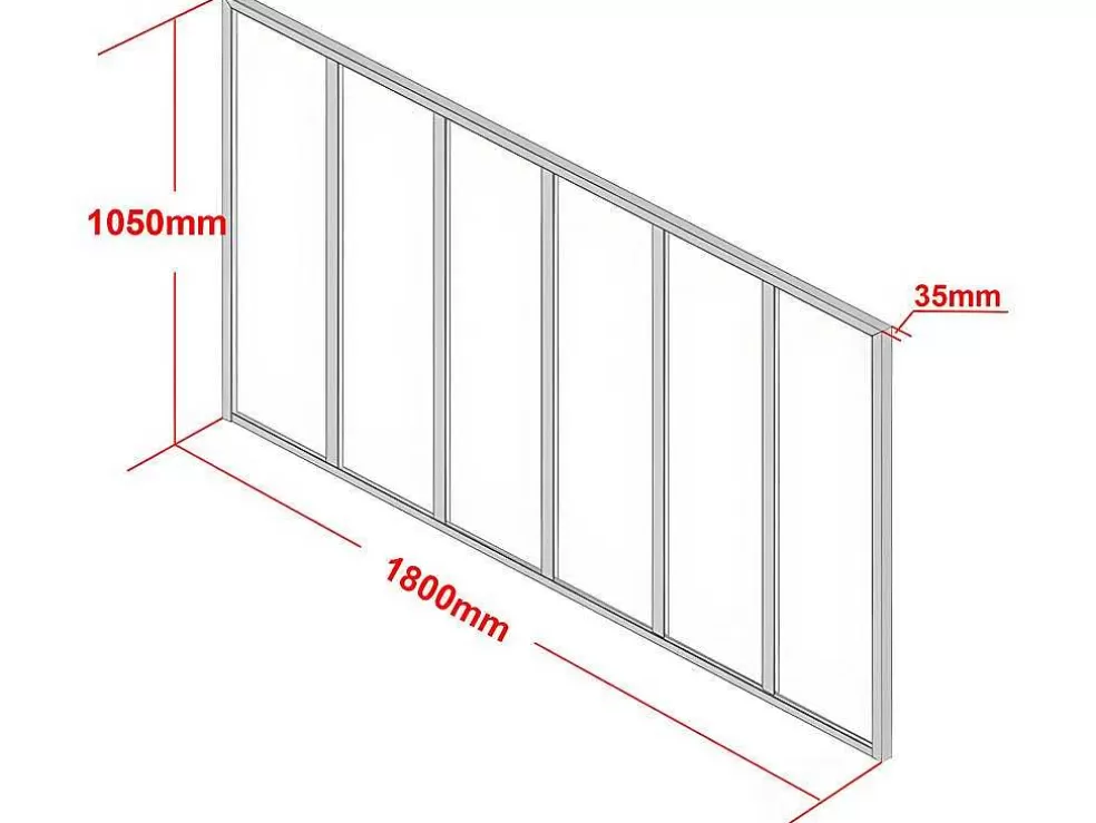 Vente-unique Divisória De Atelier Em Aluminio Termolacado Branco De 180X105 Cm - Bayview* Divisória De Ambiente