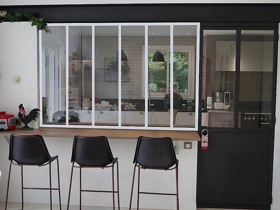 Vente-unique Divisória De Atelier Em Aluminio Termolacado Branco De 180X130 Cm - Bayview* Divisória De Ambiente