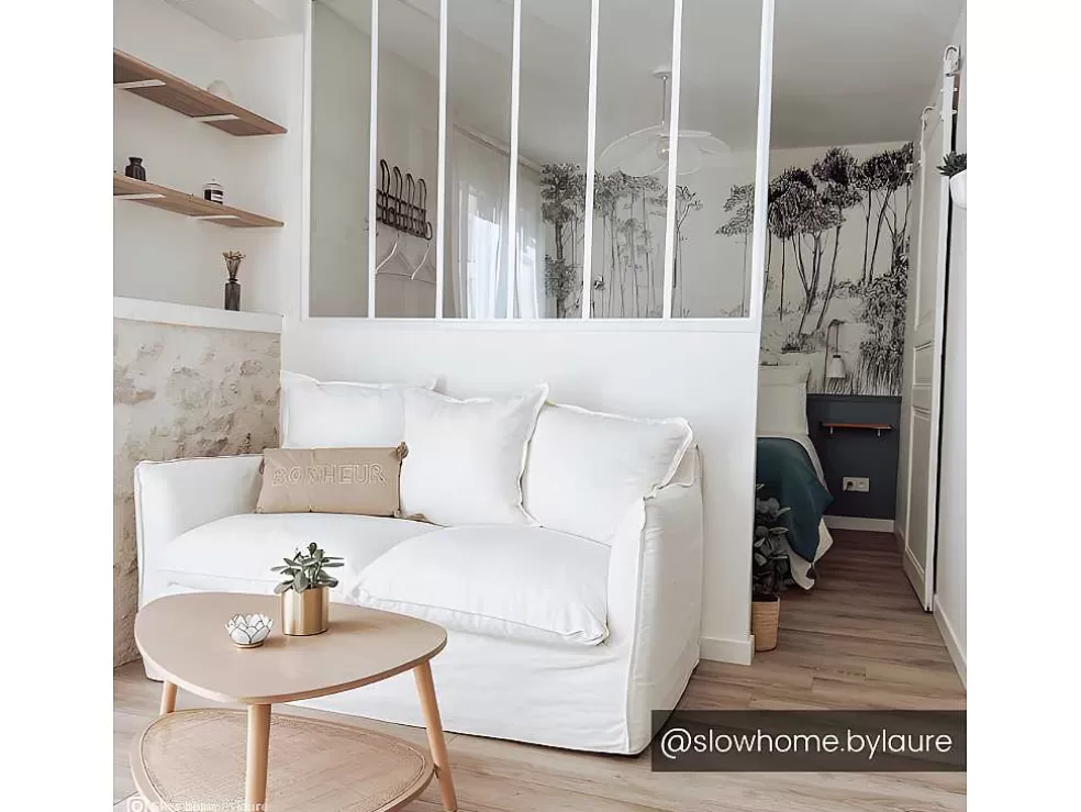 Vente-unique Divisória De Atelier Em Aluminio Termolacado Branco De 180X105 Cm - Bayview* Divisória De Ambiente