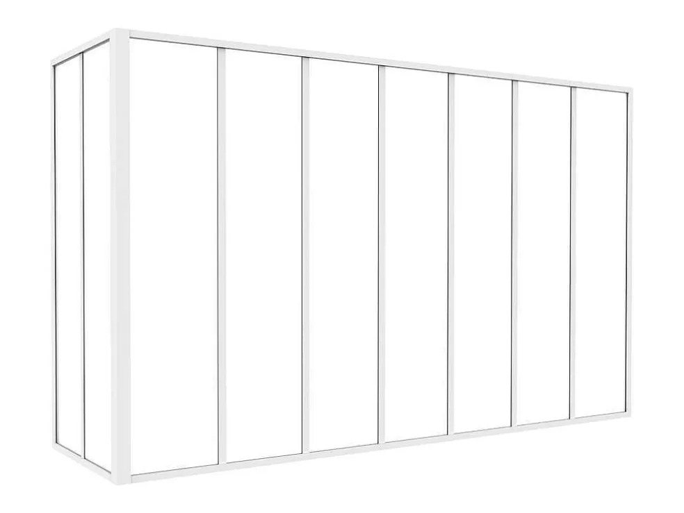 Vente-unique Divisória De Canto De Atelier Em Aluminio Termolacado C210 X L60 X A130 Cm Branco - Bayview* Divisória De Ambiente