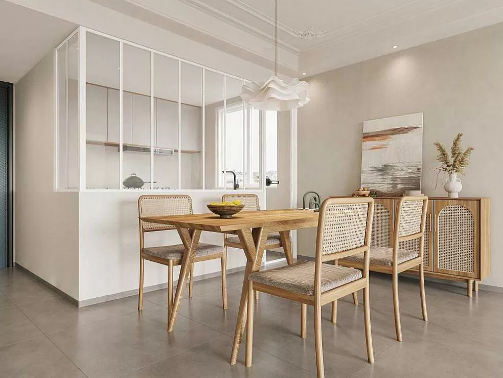 Vente-unique Divisória De Canto De Atelier Em Aluminio Termolacado C210 X L60 X A130 Cm Branco - Bayview* Divisória De Ambiente