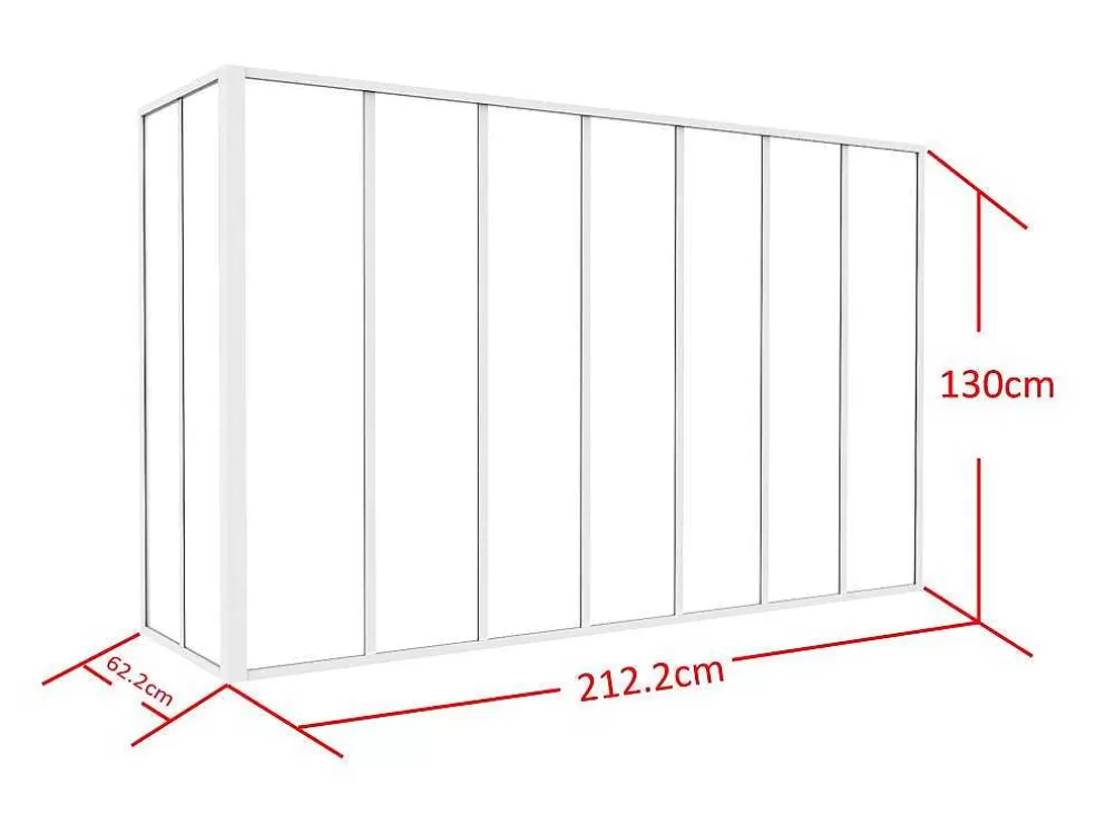Vente-unique Divisória De Canto De Atelier Em Aluminio Termolacado C210 X L60 X A130 Cm Branco - Bayview* Divisória De Ambiente