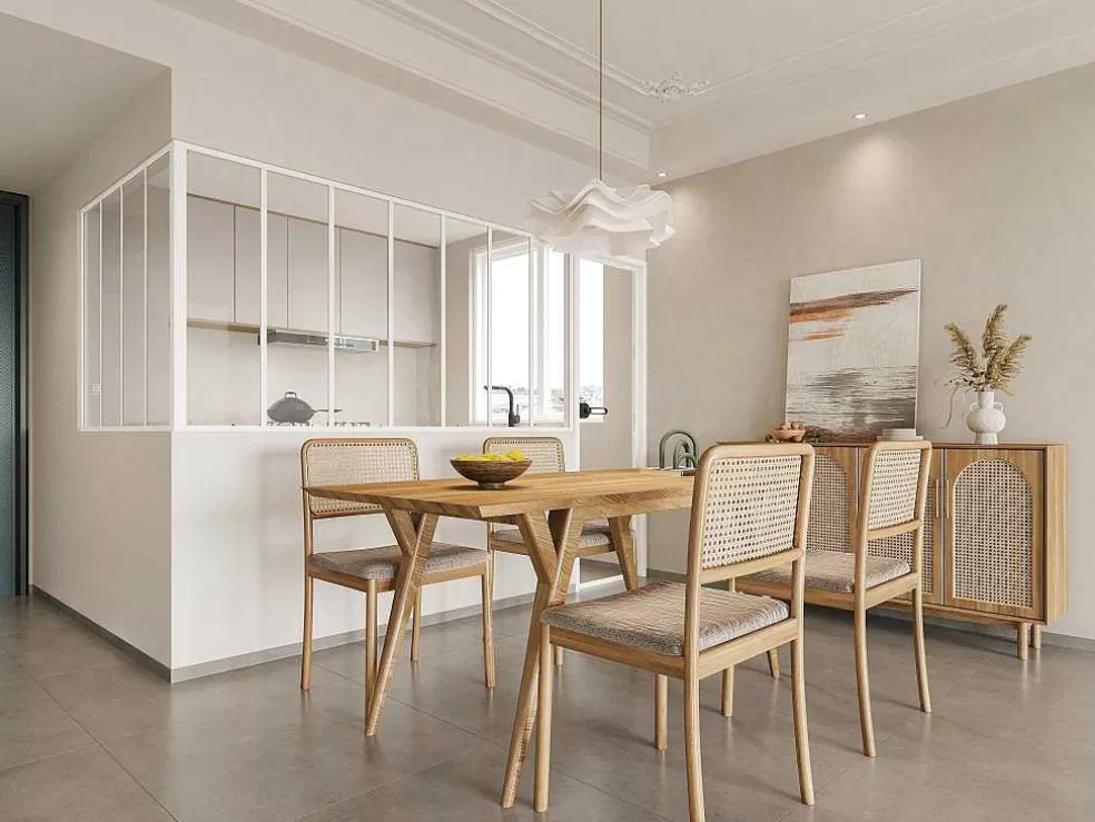 Vente-unique Divisória De Canto De Atelier Em Aluminio Termolacado C210 X L120 X A105 Cm Branco - Bayview* Divisória De Ambiente