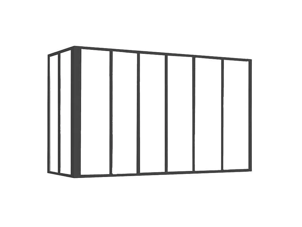 Vente-unique Divisória De Canto De Atelier Em Aluminio Termolacado C180 X L60 X A130 Cm Preto - Bayview* Divisória De Ambiente
