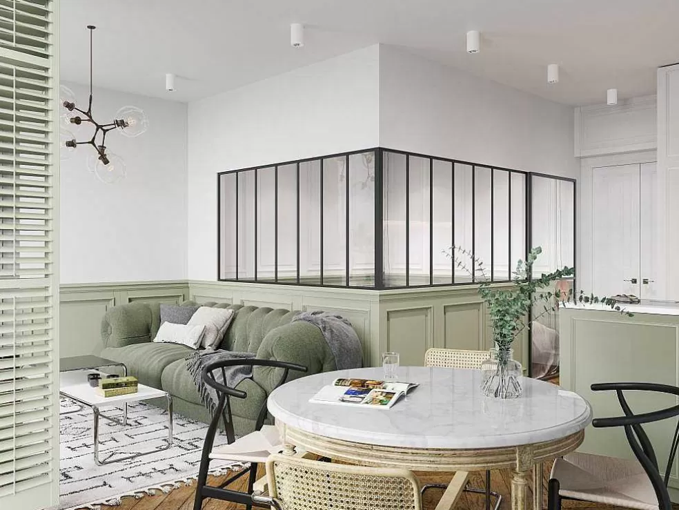 Vente-unique Divisória De Canto De Atelier Em Aluminio Termolacado C210 X L210 X A105 Cm Preto - Bayview* Divisória De Ambiente
