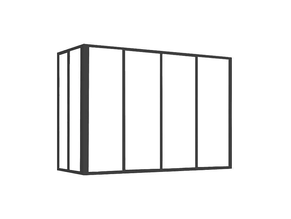 Vente-unique Divisória De Canto De Atelier Em Aluminio Termolacado C120 X L60 X A130 Cm Preto - Bayview* Divisória De Ambiente