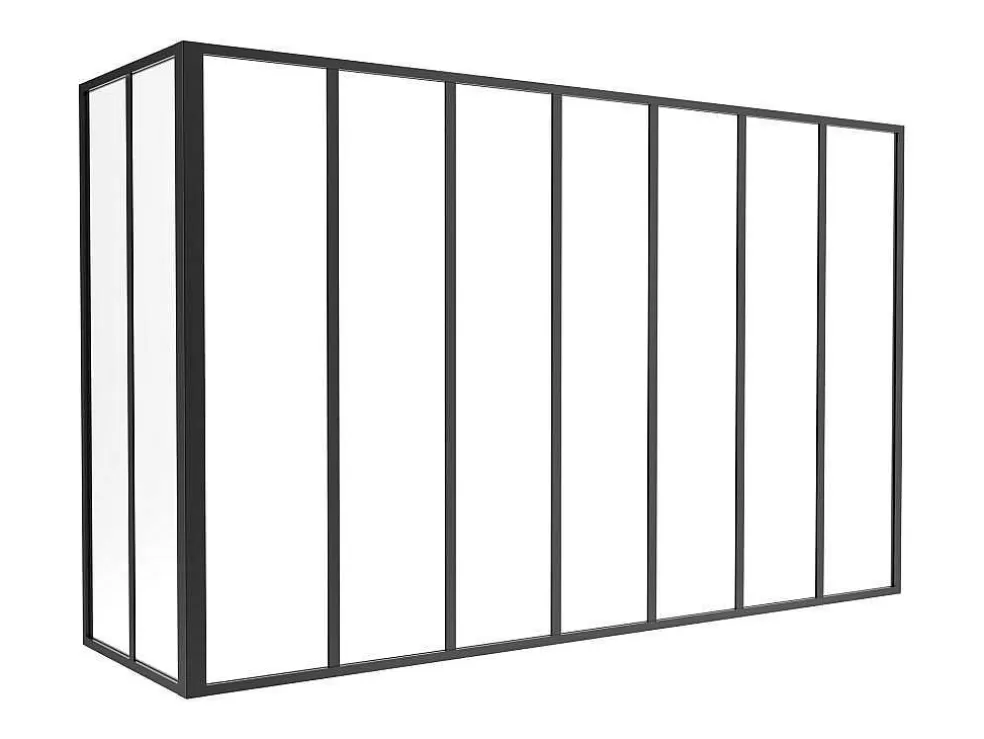 Vente-unique Divisória De Canto De Atelier Em Aluminio Termolacado C210 X L60 X A130 Cm Preto - Bayview* Divisória De Ambiente