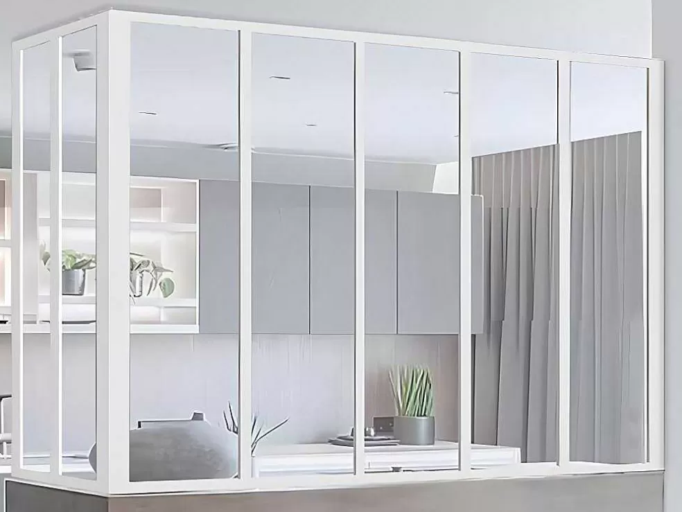 Vente-unique Divisória De Canto De Atelier Em Aluminio Termolacado C150 X L60 X A130 Cm Preto - Bayview* Divisória De Ambiente