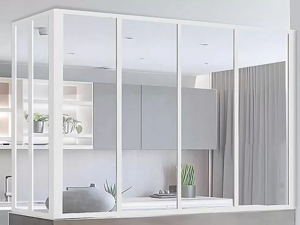 Vente-unique Divisória De Canto De Atelier Em Aluminio Termolacado C120 X L60 X A130 Cm Preto - Bayview* Divisória De Ambiente