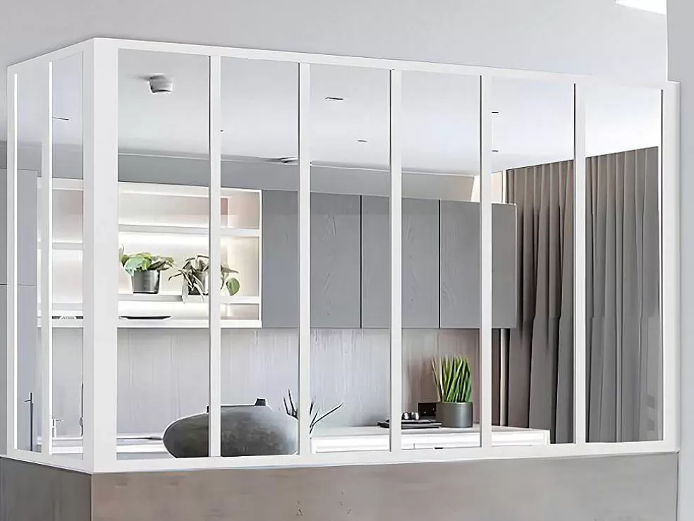 Vente-unique Divisória De Canto De Atelier Em Aluminio Termolacado C180 X L60 X A130 Cm Preto - Bayview* Divisória De Ambiente