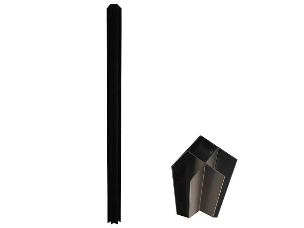Vente-unique Divisória De Canto De Atelier Em Aluminio Termolacado C150 X L60 X A130 Cm Preto - Bayview* Divisória De Ambiente