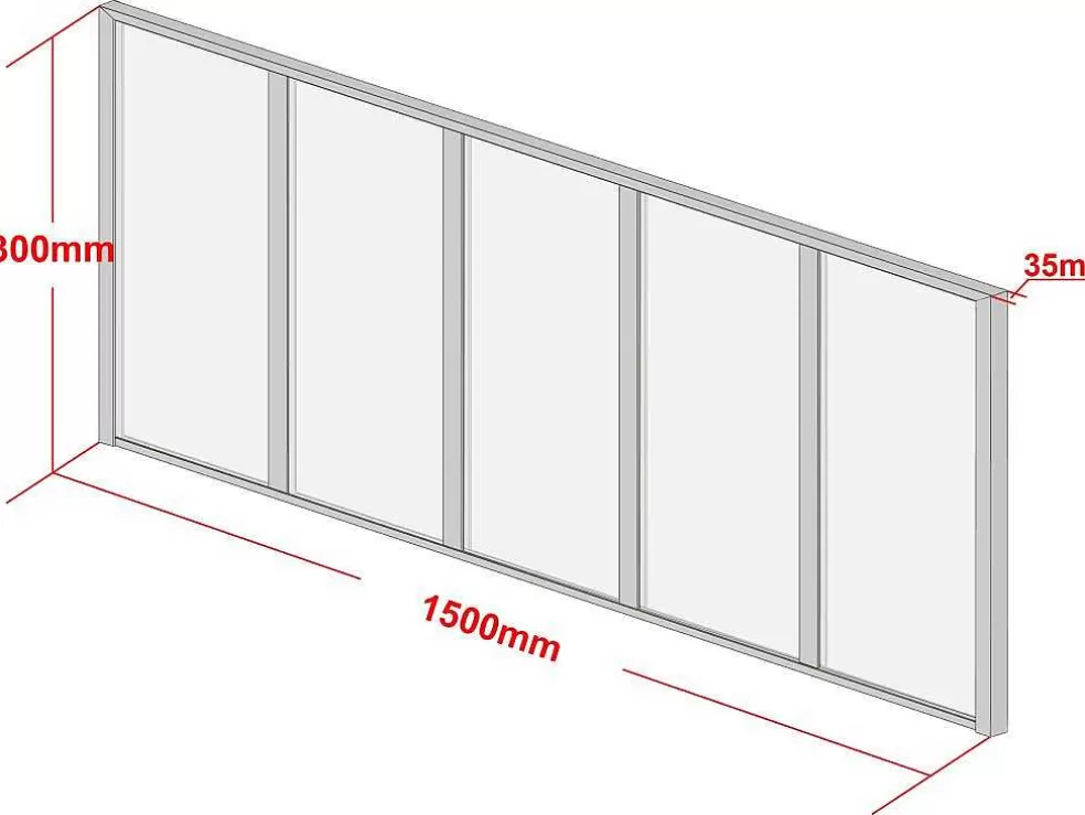 Vente-unique Divisória De Canto De Atelier Em Aluminio Termolacado C150 X L60 X A130 Cm Preto - Bayview* Divisória De Ambiente