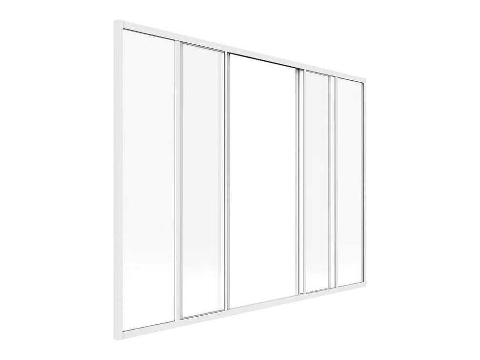 Vente-unique Divisória De Correr Aluminio Termolacado Branco 180X130 Cm - Ravena* Divisória De Ambiente