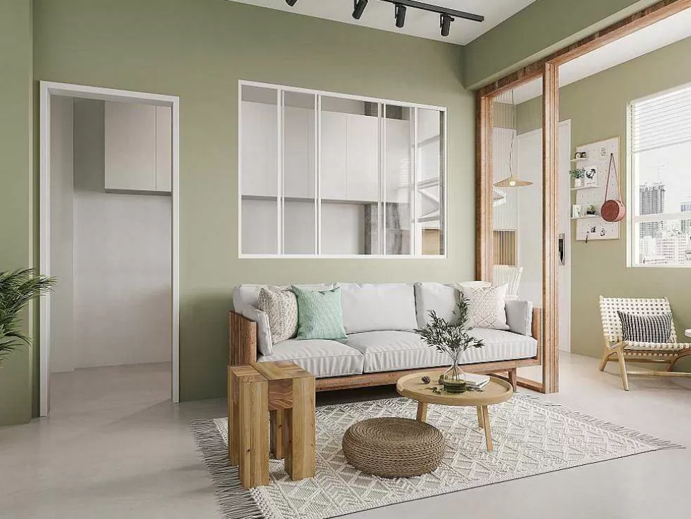 Vente-unique Divisória De Correr Aluminio Termolacado Branco 180X130 Cm - Ravena* Divisória De Ambiente