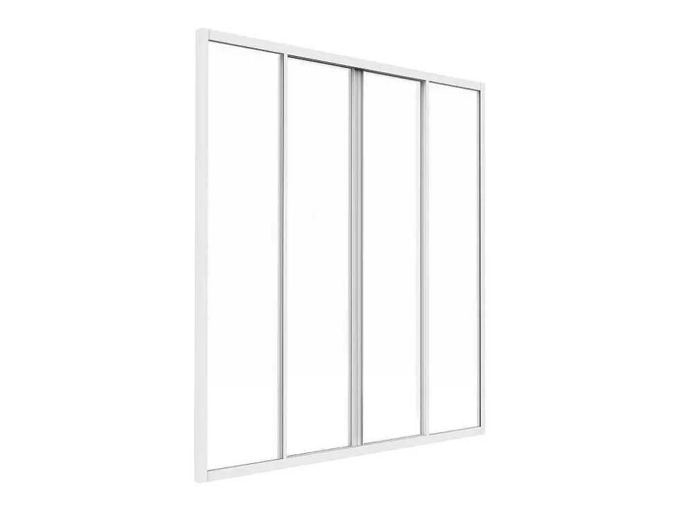Vente-unique Divisória De Correr Aluminio Termolacado Branco 120X130 Cm - Ravena* Divisória De Ambiente