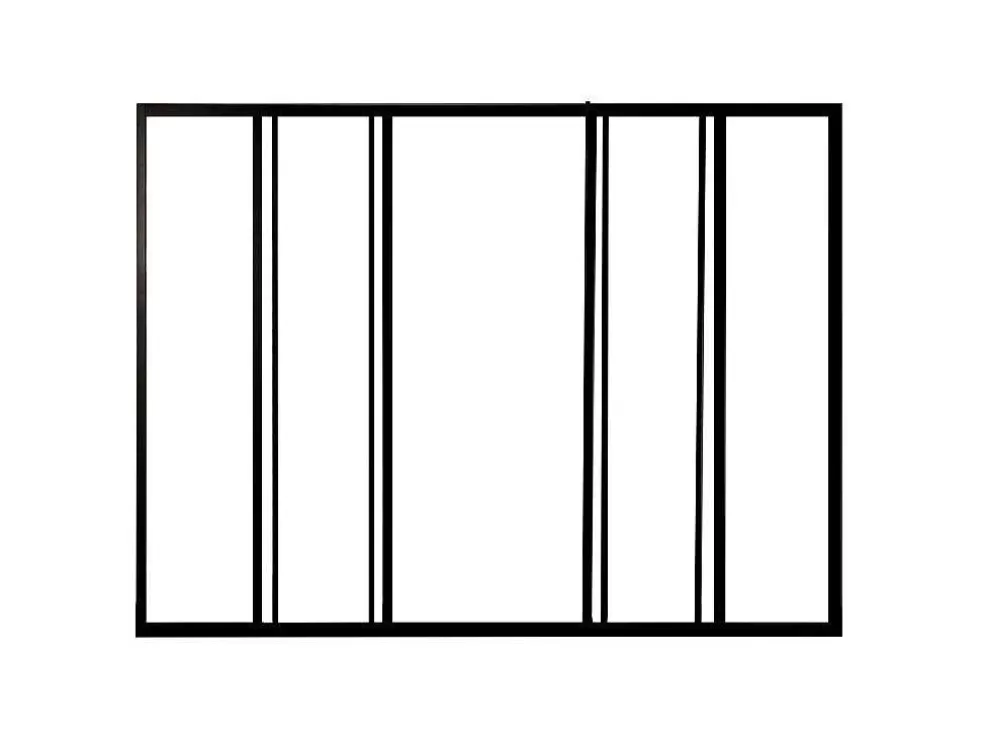 Vente-unique Divisória De Correr Em Aluminio Termolacado Preto 180X105 Cm - Ravena* Divisória De Ambiente
