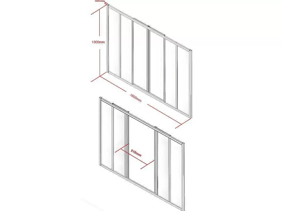 Vente-unique Divisória De Correr Em Aluminio Termolacado Preto 180X130 Cm - Ravena* Divisória De Ambiente