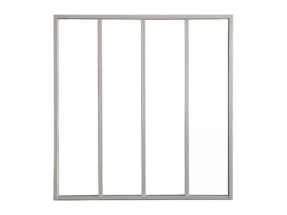 Vente-unique Divisória De Vidro Bayview Em Aluminio Termolacado Branco - 120X130 Cm* Divisória De Ambiente