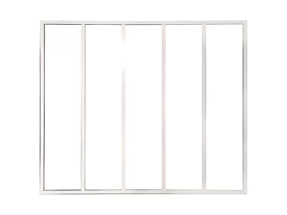 Vente-unique Divisória De Vidro Bayview Em Aluminio Termolacado Branco - 150X130 Cm* Divisória De Ambiente