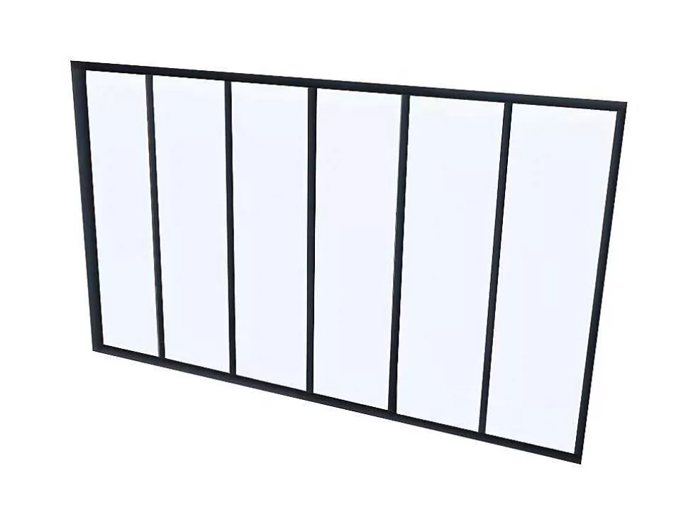 Vente-unique Divisória De Vidro Bayview Em Aluminio Termolacado Preto - 180X130 Cm* Divisória De Ambiente