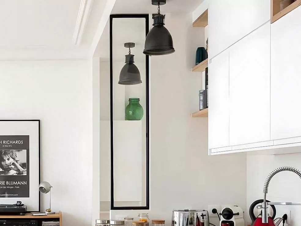 Vente-unique Divisória De Vidro Em Aluminio Termolacado 30 X 130 Cm Preto - Bayview* Divisória De Ambiente