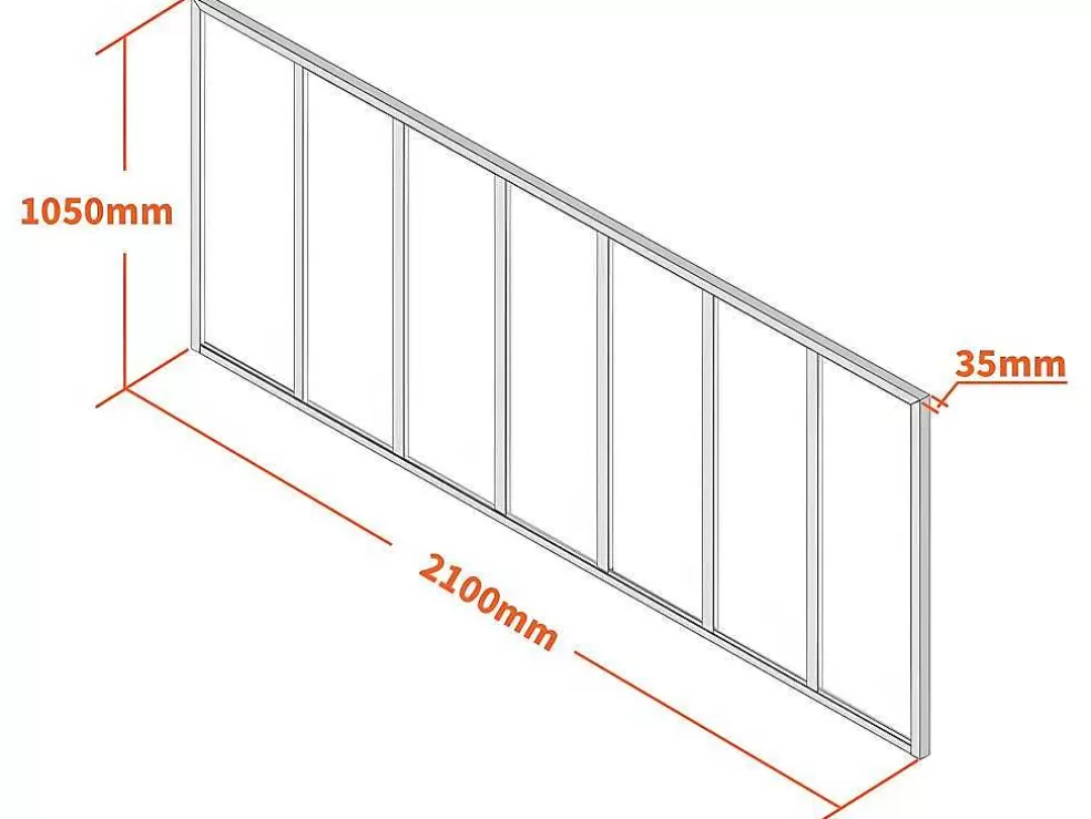 Vente-unique Divisória De Vidro Em Aluminio Termolacado 210 X 105 Cm Preto - Bayview* Divisória De Ambiente