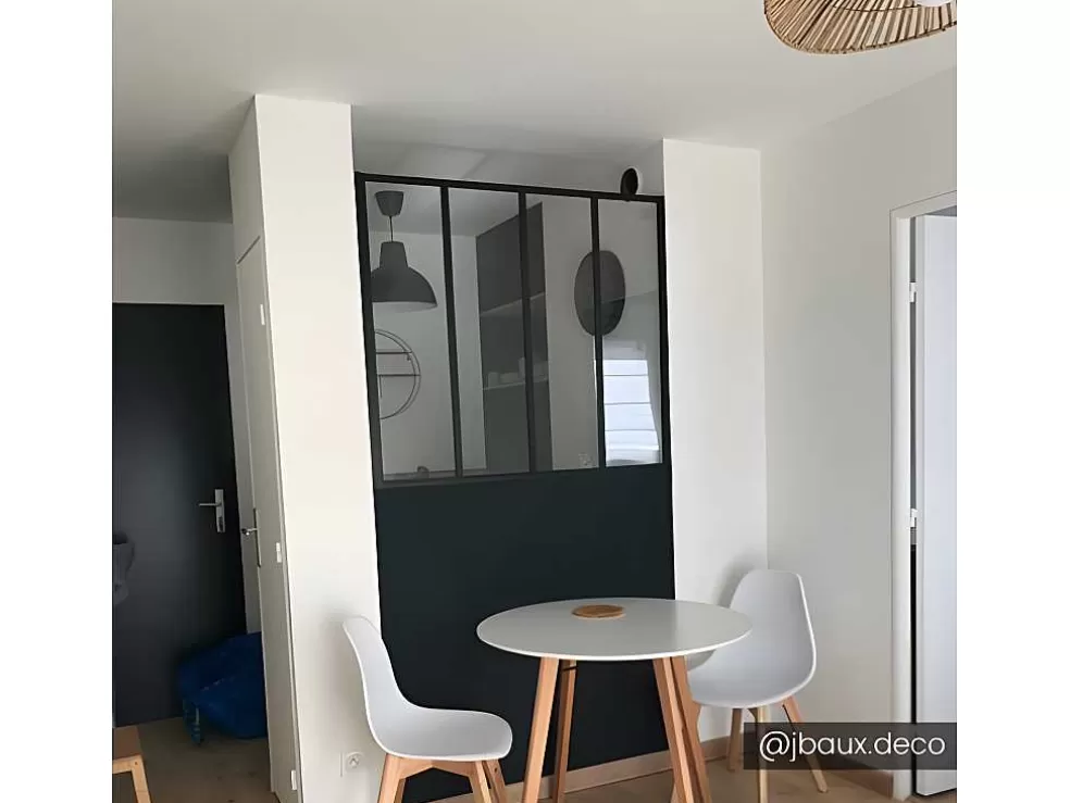 Vente-unique Divisória De Vidro Em Aluminio Termolacado Preto - 120X105 Cm - Bayview* Divisória De Ambiente