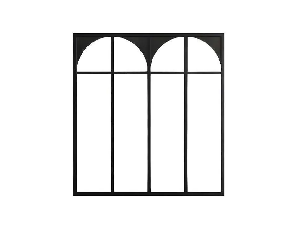 Vente-unique Divisória De Vidro Para Atelie Art Deco Em Aluminio Termolacado De 120X130 Cm Cor Preto - Arcadea* Divisória De Ambiente