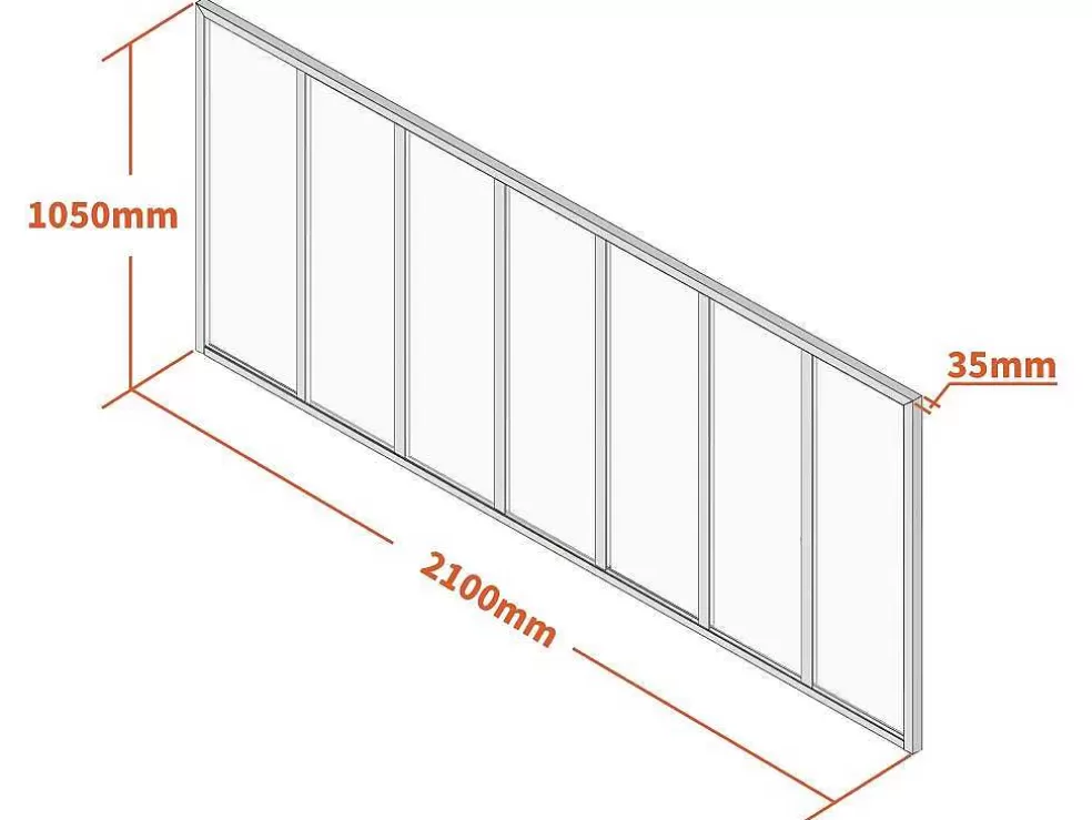 Vente-unique Divisória De Vidro Para Atelier Em Aluminio Termolacado 210X105 Cm Branco - Bayview* Divisória De Ambiente
