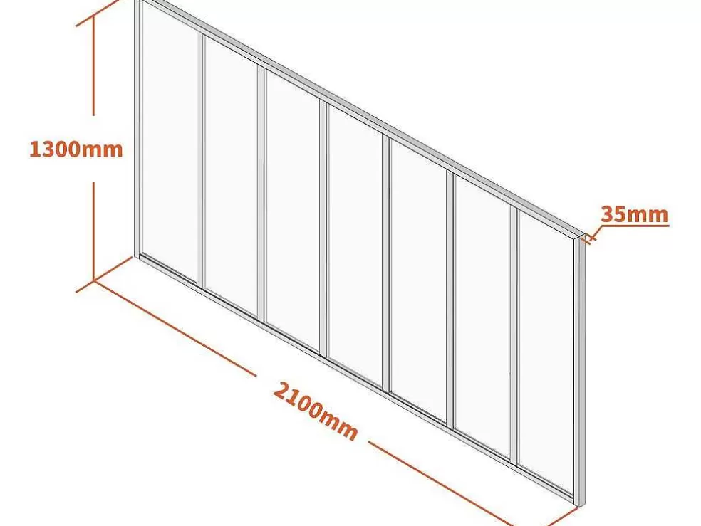 Vente-unique Divisória De Vidro Para Atelier Em Aluminio Termolacado 210X130 Cm Branco - Bayview* Divisória De Ambiente