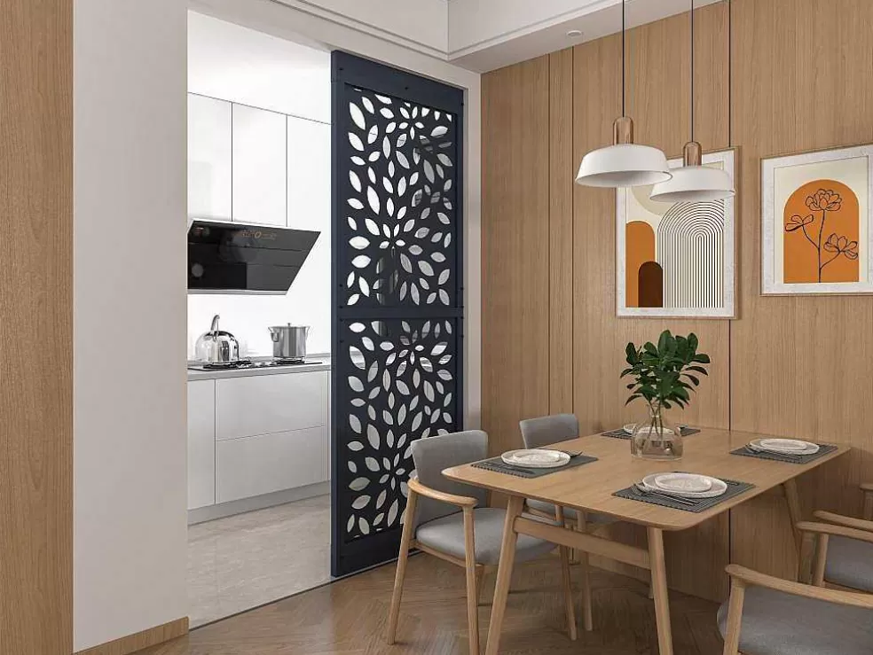 Vente-unique Divisória Em Aco Galvanizado L88 X A245 Cm Antracite Altura Ajustavel - Jaora* Divisória De Interior