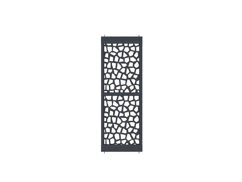 Vente-unique Divisória Em Aco Galvanizado L88 X A245 Cm Antracite Altura Ajustavel - Laduna* Divisória De Interior