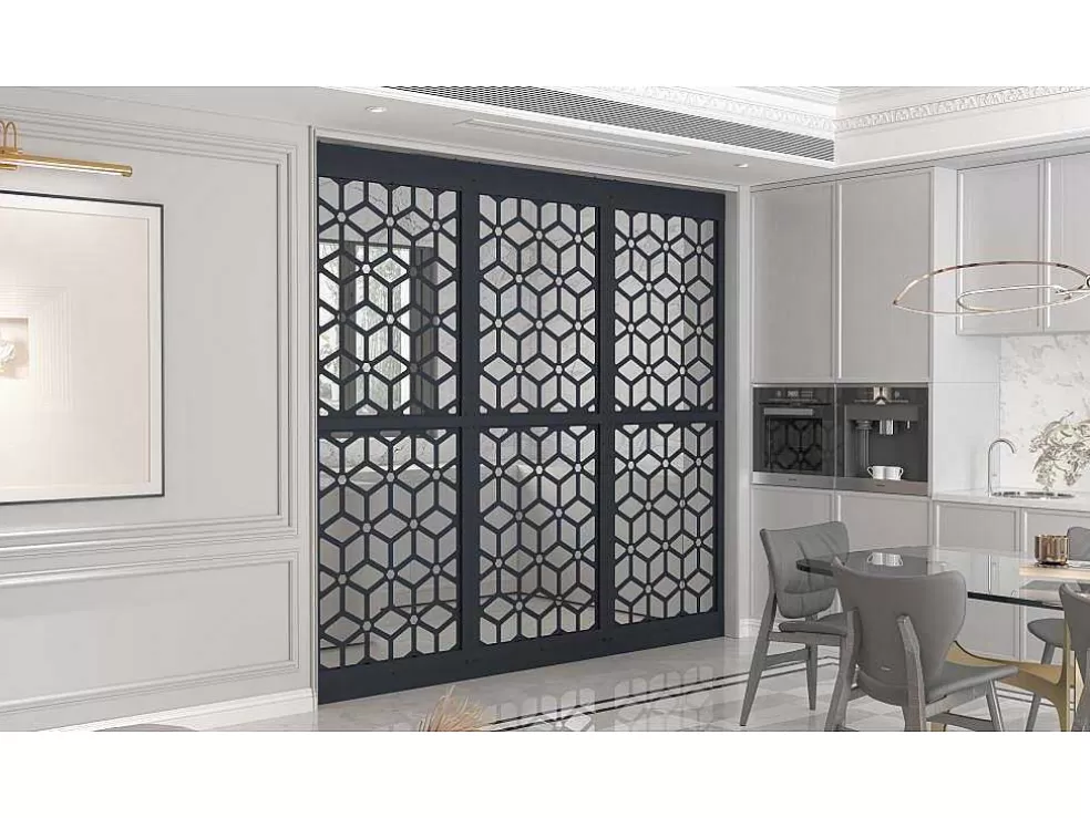 Vente-unique Divisória Em Aco Galvanizado L88 X A245 Cm Antracite Altura Ajustavel - Lateri* Divisória De Interior
