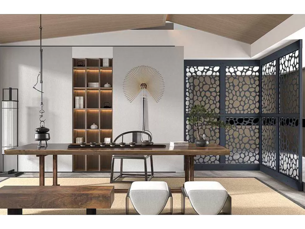 Vente-unique Divisória Em Aco Galvanizado L88 X A245 Cm Antracite Altura Ajustavel - Tirodi* Divisória De Interior