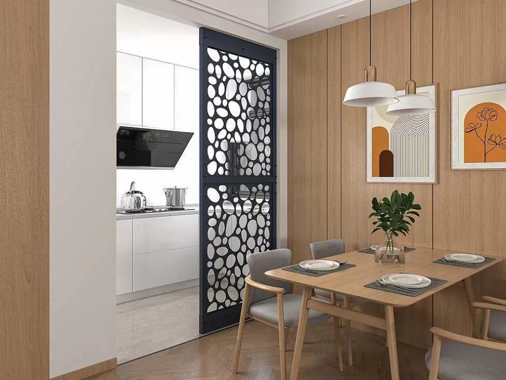 Vente-unique Divisória Em Aco Galvanizado L88 X A245 Cm Antracite Altura Ajustavel - Tirodi* Divisória De Interior